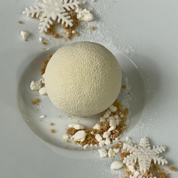 Christmas Snow Ball - Chestnut, Vanilla and Mandarin (Served with Chocolate Sauce)