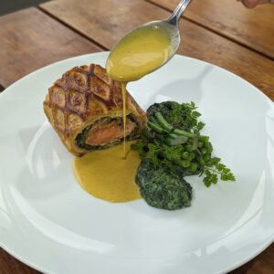 Salmon, Leeks and Spinach Wellington