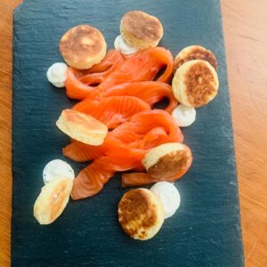 100g of Scottish Smoked Salmon With Homemade Blinis and Whipped Cream