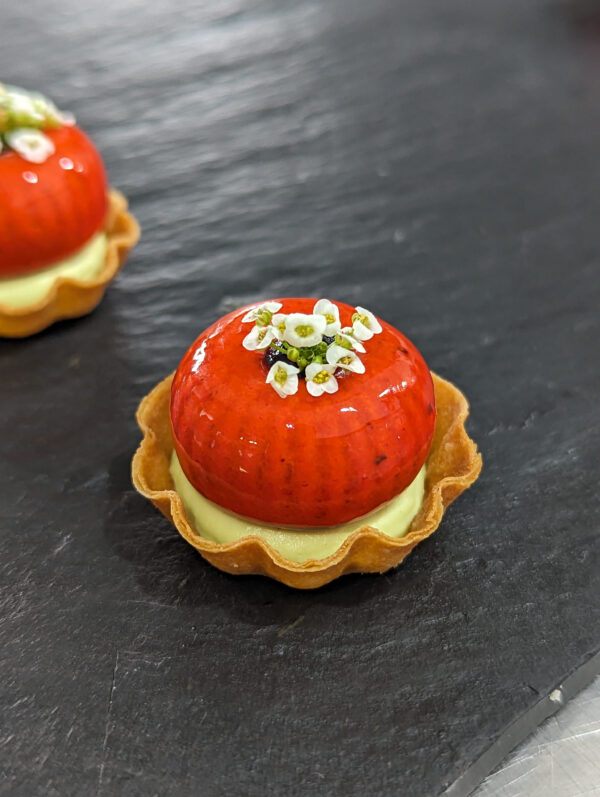 Asian Tomato, Ginger coriander cremeux crispy tart