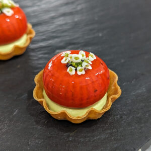 Asian Tomato, Ginger coriander cremeux crispy tart