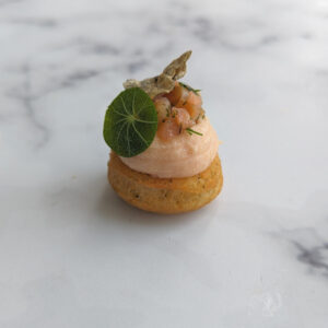 Salmon Crispy Pau, Spring Onion Pesto