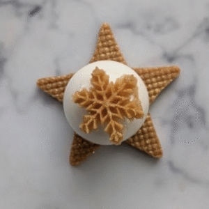 Pear Confit, Lemongrass, White Sesame Snow Ball